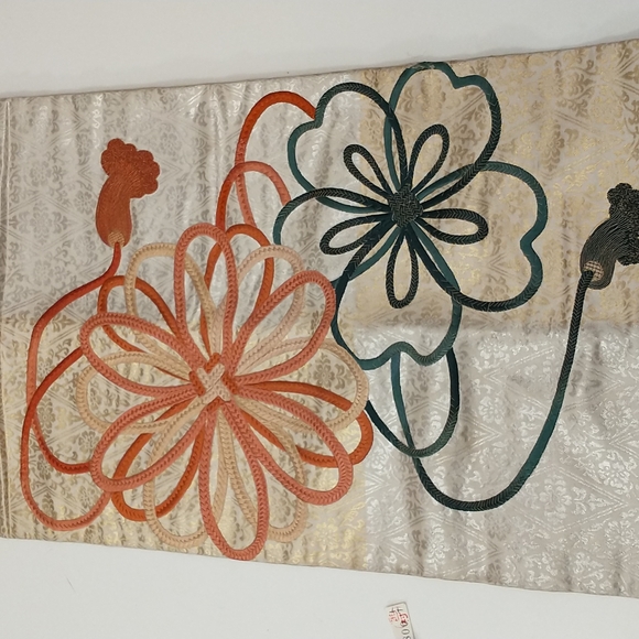 Vintage Obi Authentic Japanese from Japan mid century f 90's Neutrals & Metallic - Picture 4 of 12